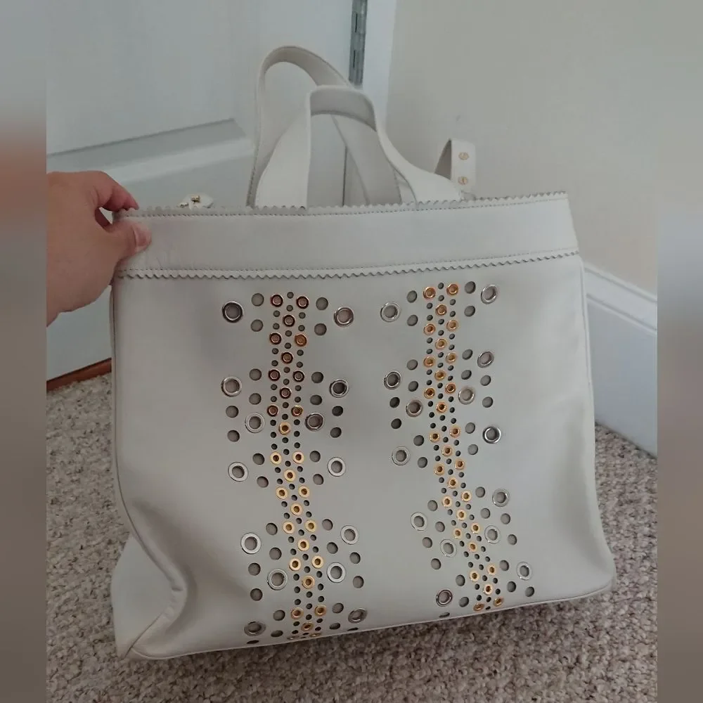 New Tamara Mellon Sugar Daddy Grommeted Nappa Leather large Tote